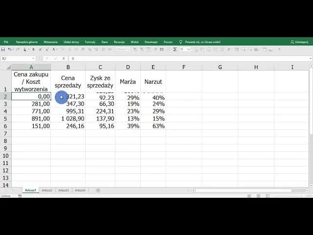 Jak szybko obliczyć cenę sprzedaży w Excelu: Prosta metoda