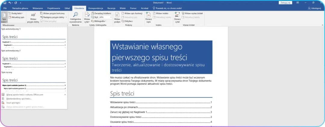 Jak wstawić spis treści w Wordzie - proste kroki, które musisz znać