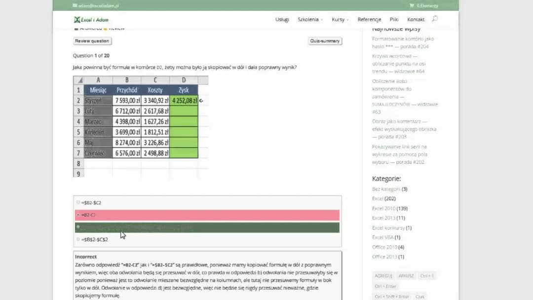 Jak zrobić quiz w Excelu - proste kroki i zaawansowane triki