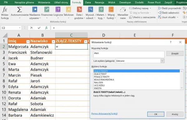 Poznaj 5 najskuteczniejszych sposobów jak połączyć tekst w excelu