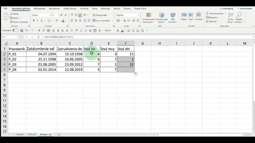 Jak łatwo obliczyć lata pracy w Excelu: Proste metody i triki