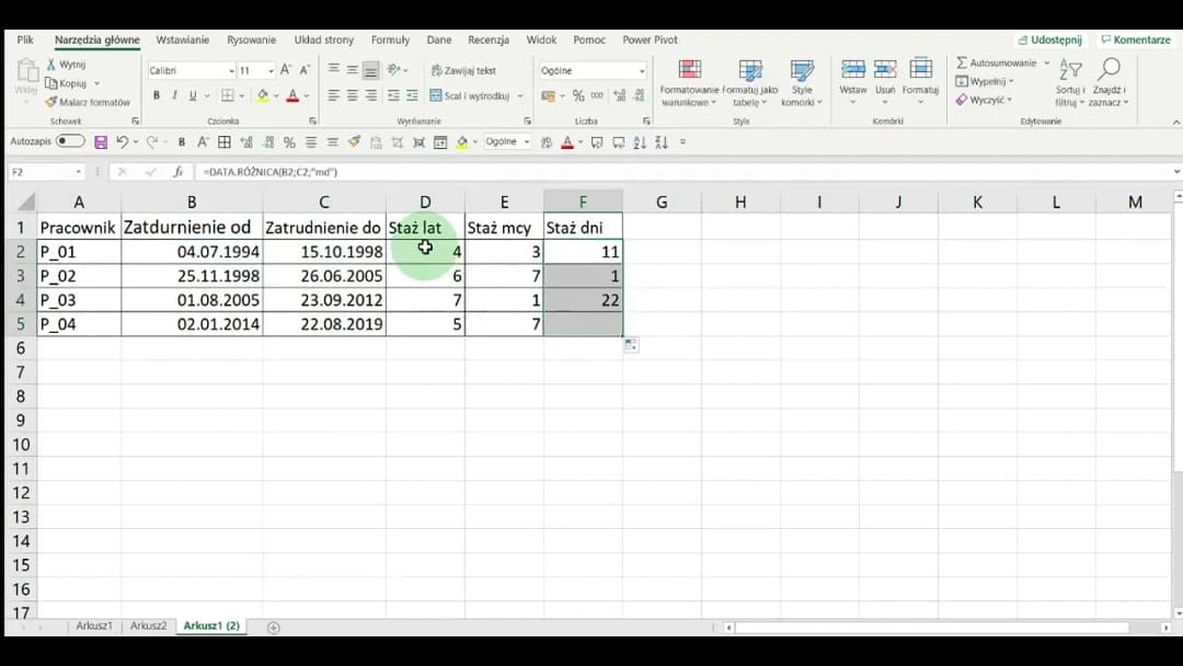 Jak łatwo obliczyć lata pracy w Excelu: Proste metody i triki