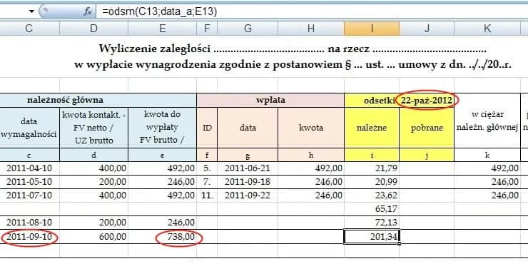 Prosty sposób jak obliczyć odsetki ustawowe w Excelu: najlepszy poradnik